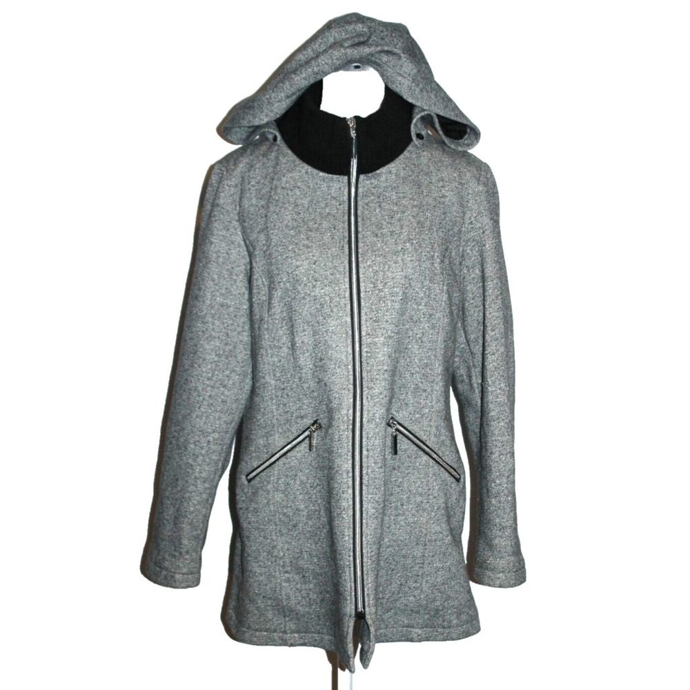 INTERNATIONAL DETAILS WOMEN'S ZIPPER FRONT HOODED JACKET COAT Size Medium M